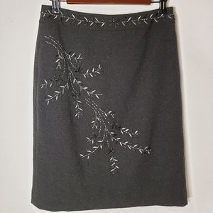 Ann Taylor Petites Midi Skirt Embroidery & Beads